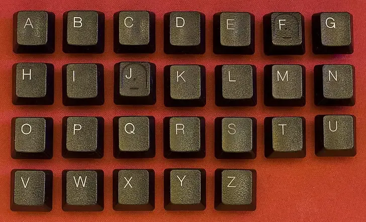 A picture of keyboard keys with the letters A through Z
